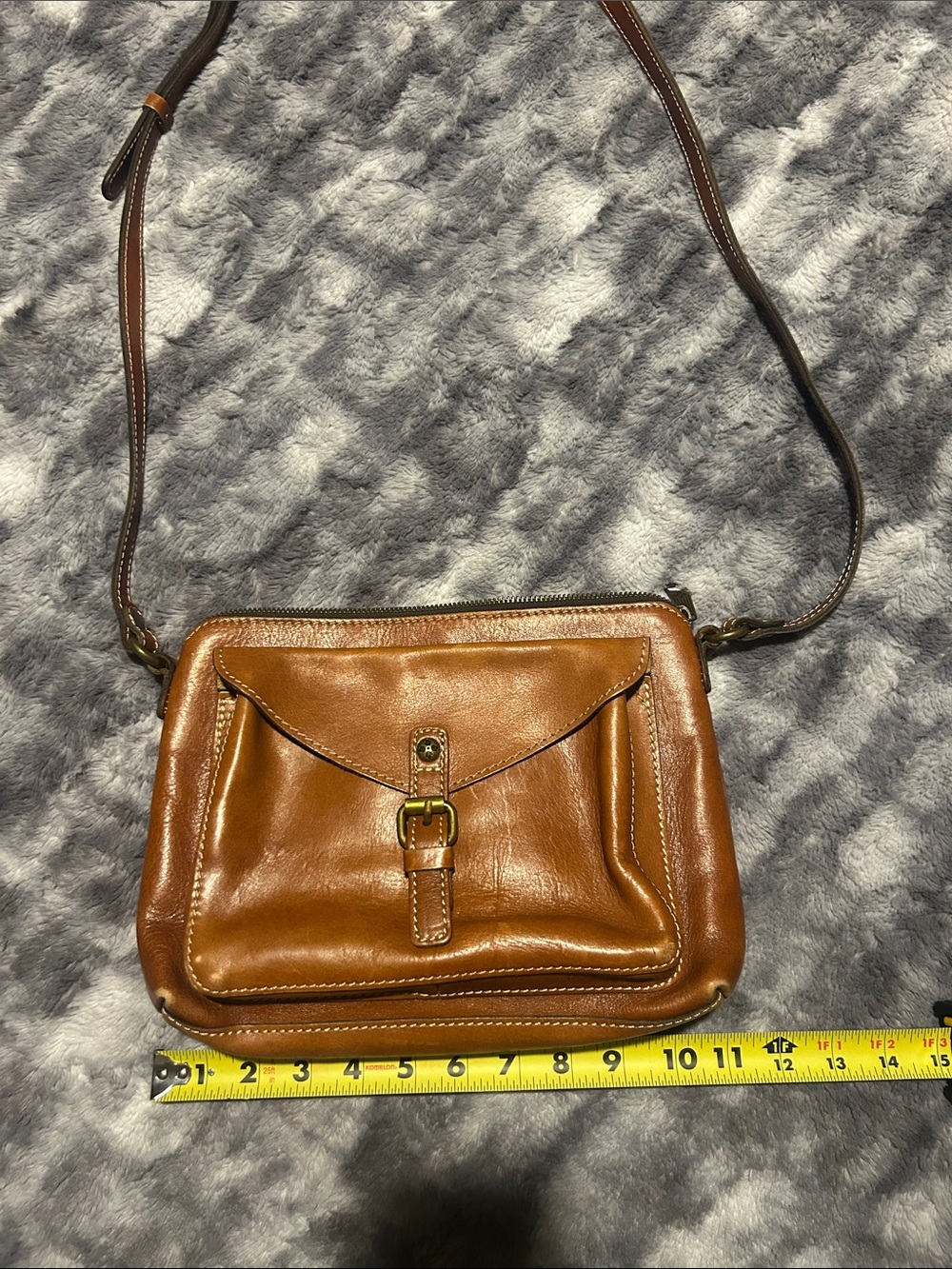 Patricia Nash Cognac Brown Leather Crossbody Bag